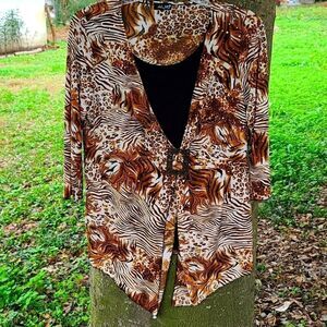 Ashley Jill sequence animal print blouse